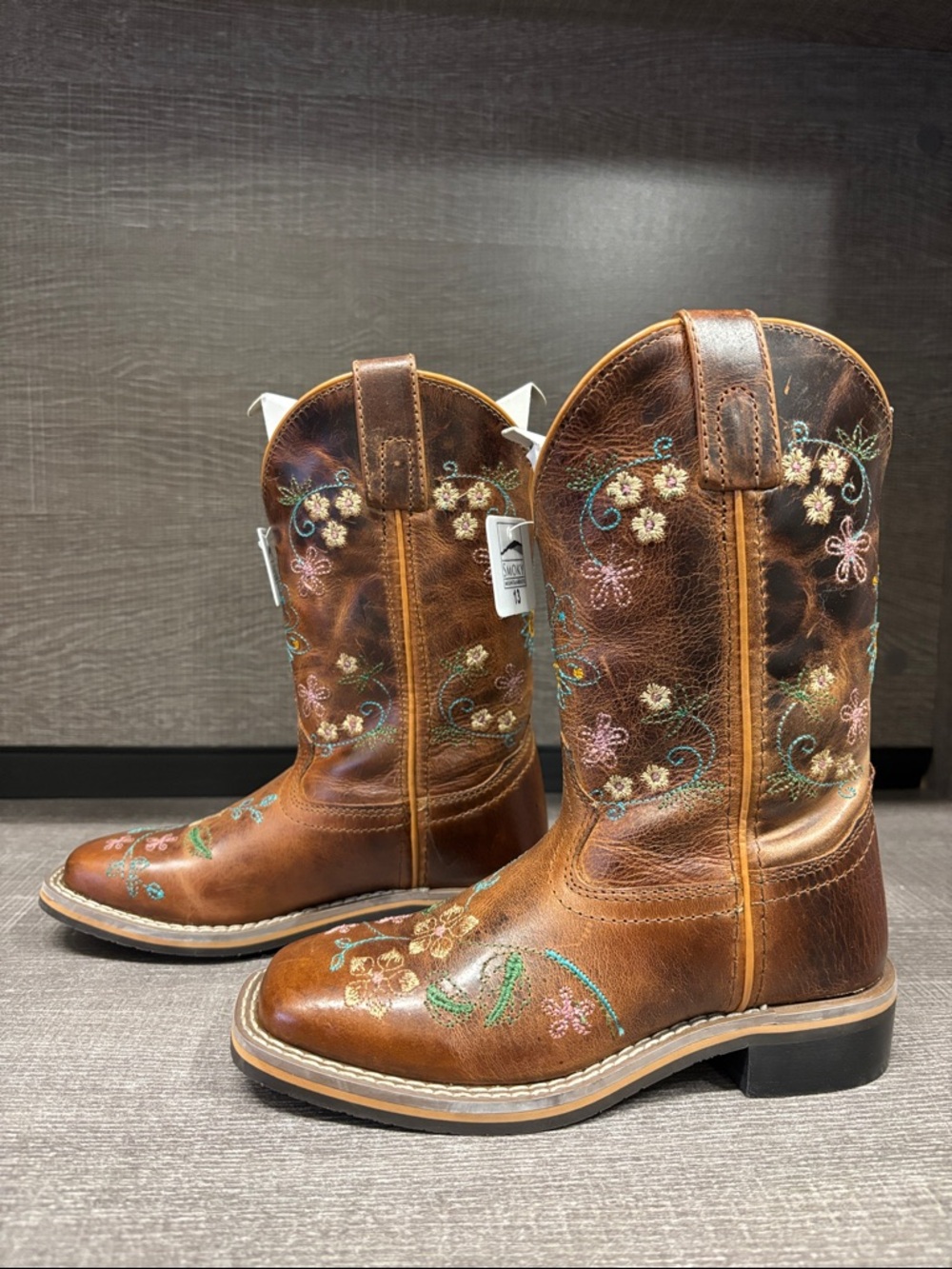 Children's Smoky Mountain Floralie Western/Cowboy Boots (Brown) - Size 13